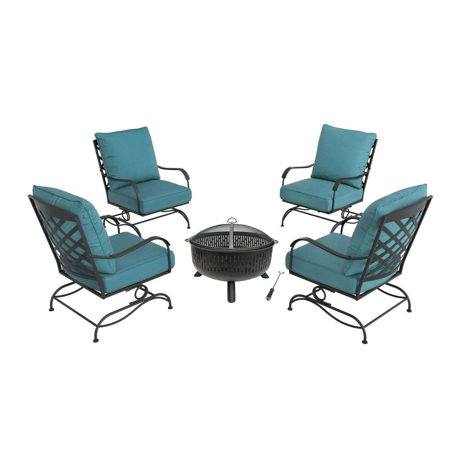 allen + roth 31.5-in W Black Steel Wood-Burning Fire Pit OFW604R