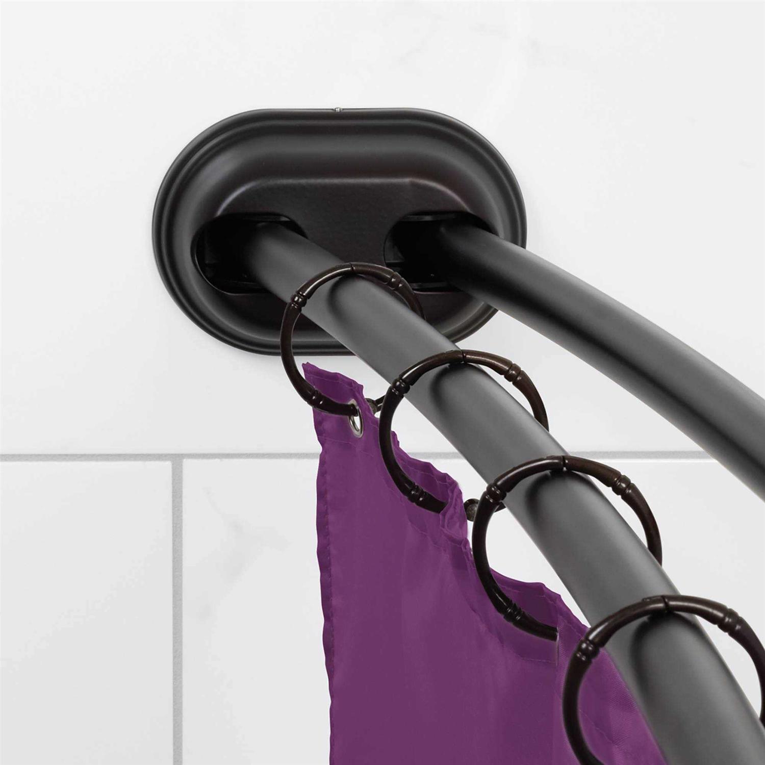 Zenna Home 35644HB NeverRust Aluminum Double Curved Tension Shower Curtain Rod 50 to 72 inch Bronze