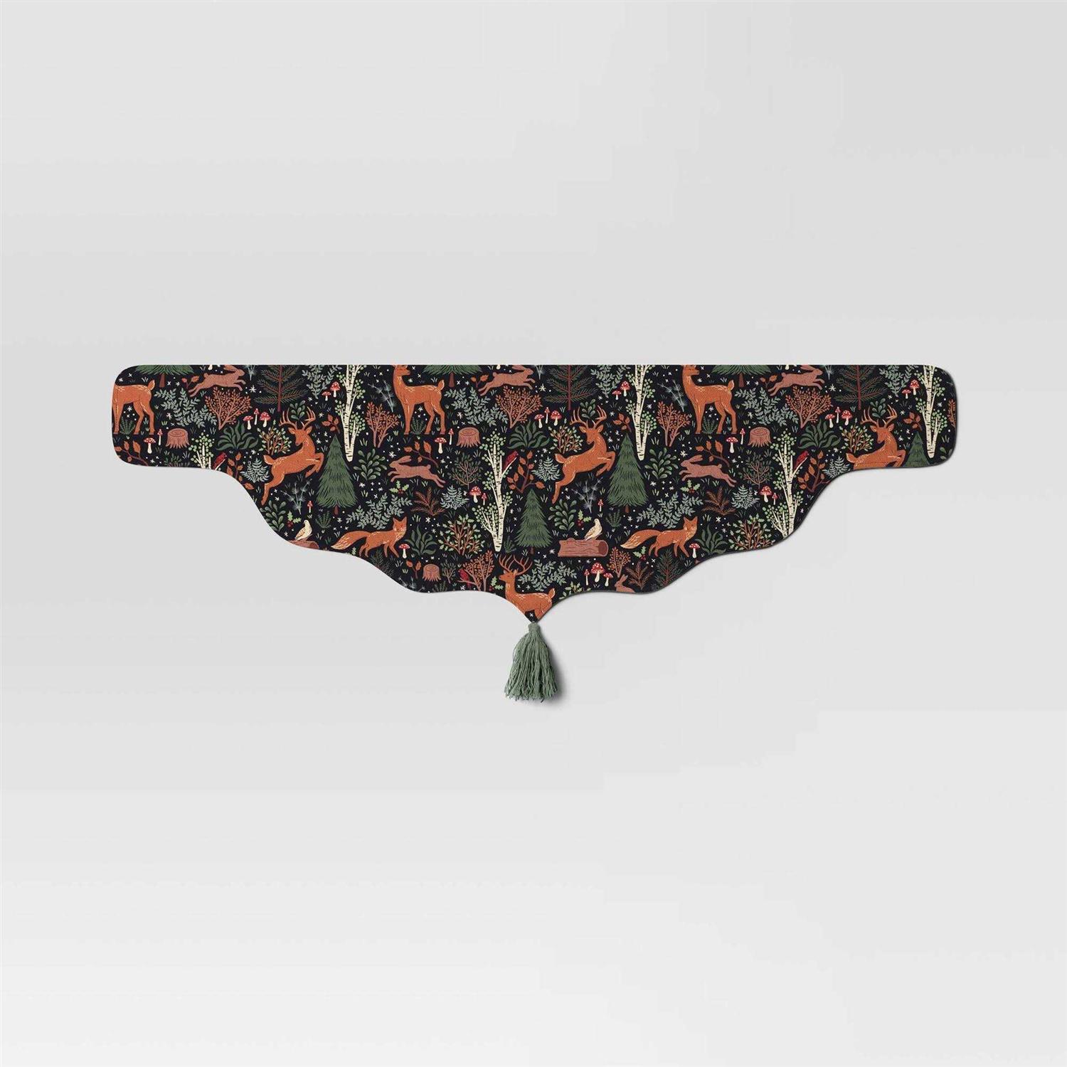 60 Woodland Animals Fabric Christmas Mantle Scarf Green – Wondershop