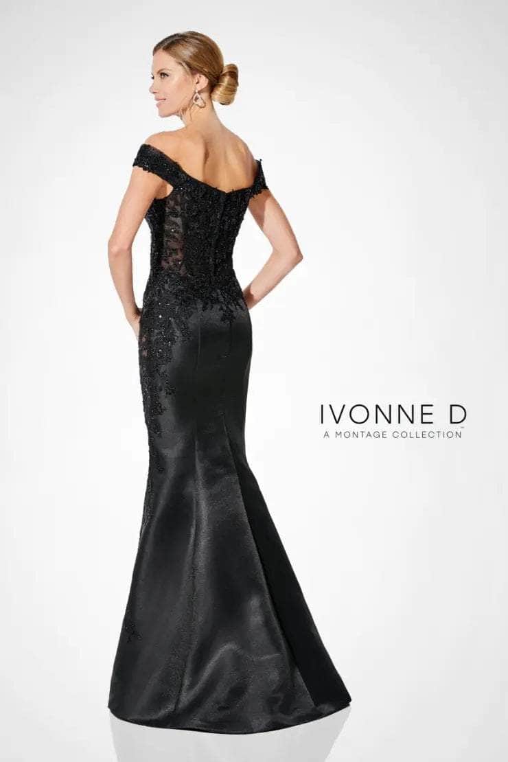 Off Shoulder Slit Mermaid Evening Gown
