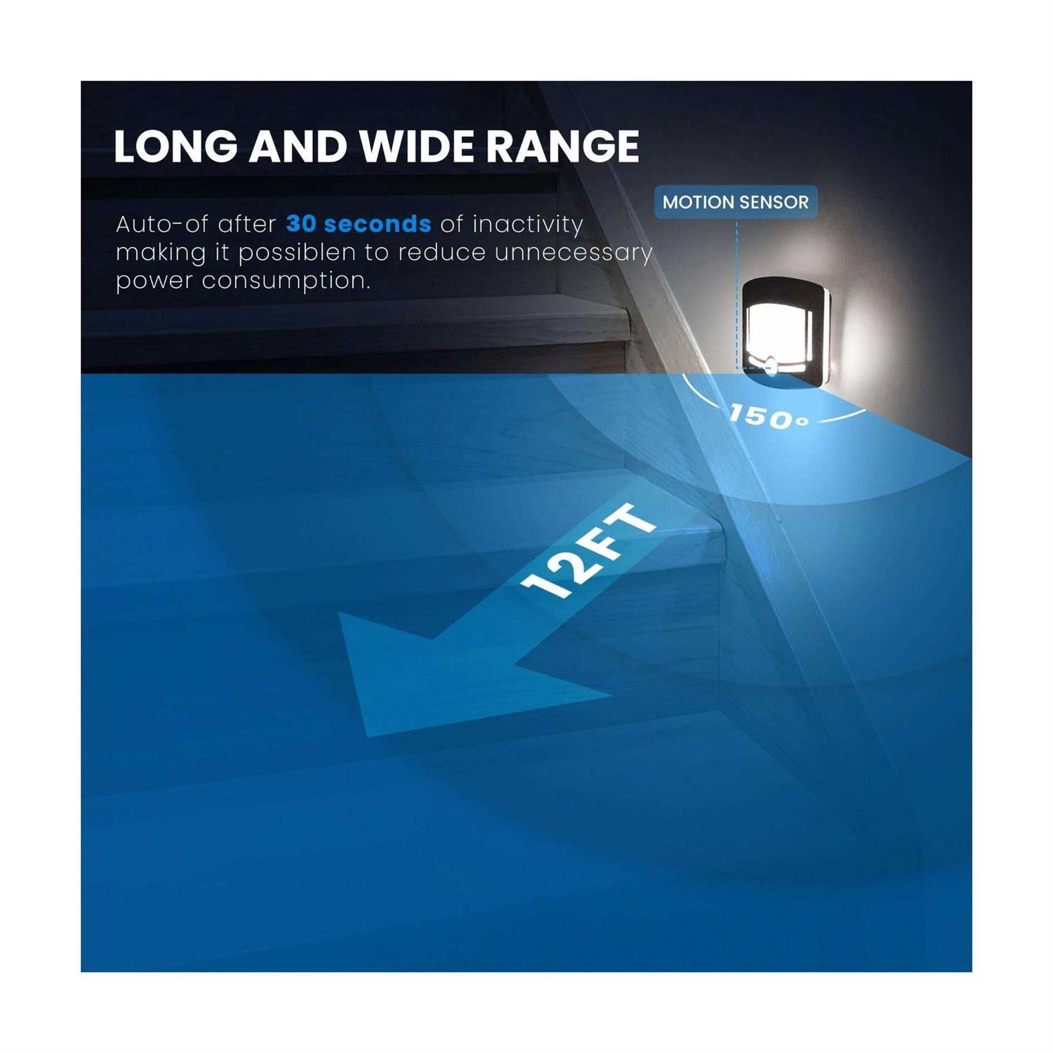 Bell+Howell Motion Sensor Wireless Light 2 Sets Motion Activated Touchless Dimming Control Stick Anywhere Closet Lights Stair Lights