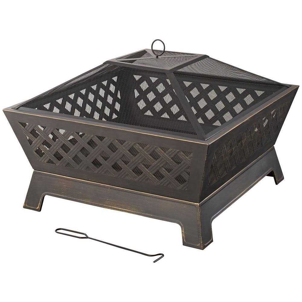 Hampton Bay Tipton 34 in. Steel Deep Bowl Fire Pit in Oil