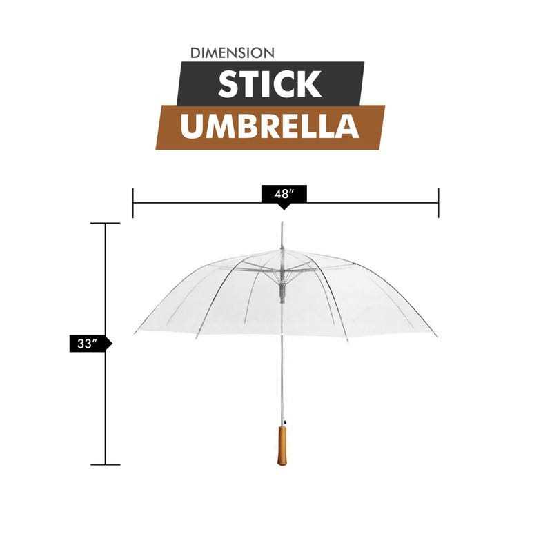 Barton Outdoors Clear Rain Umbrella 48 inch Across Rip-Resistant Auto Open Light Strong Metal Shaft and Ribs