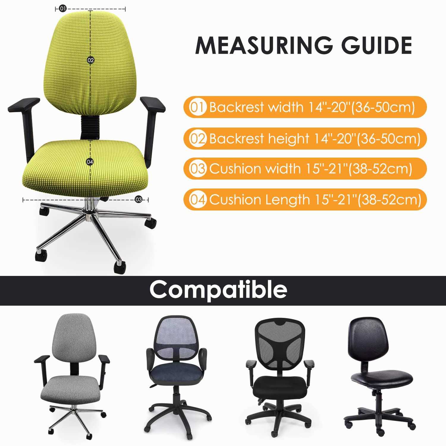 Yikko Soft Stretch Spandex Chair Seat Slipcover And Backrest Cover