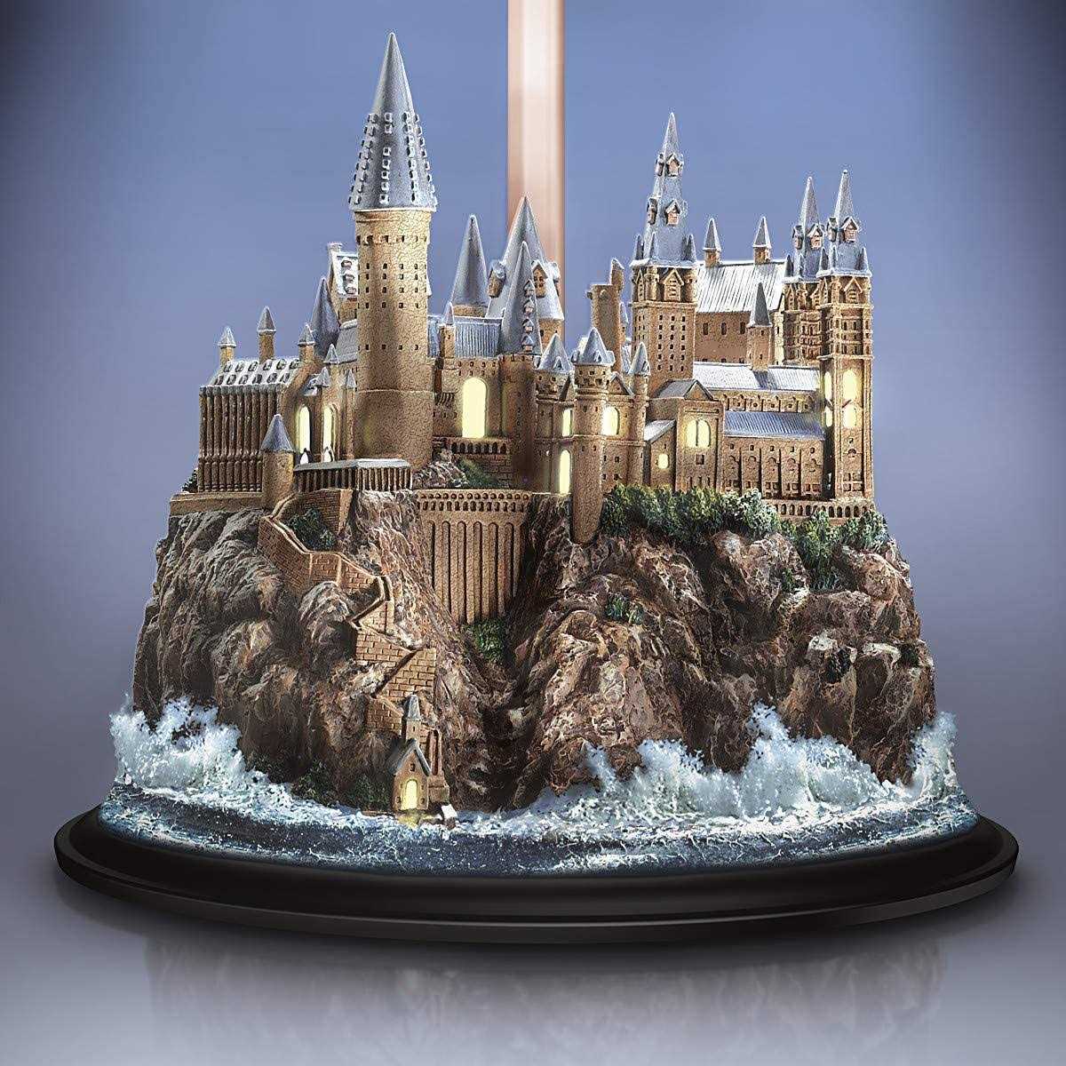 Bradford Exchange Harry Potter Hogwarts Handcrafted Table Lamp with lit Castle