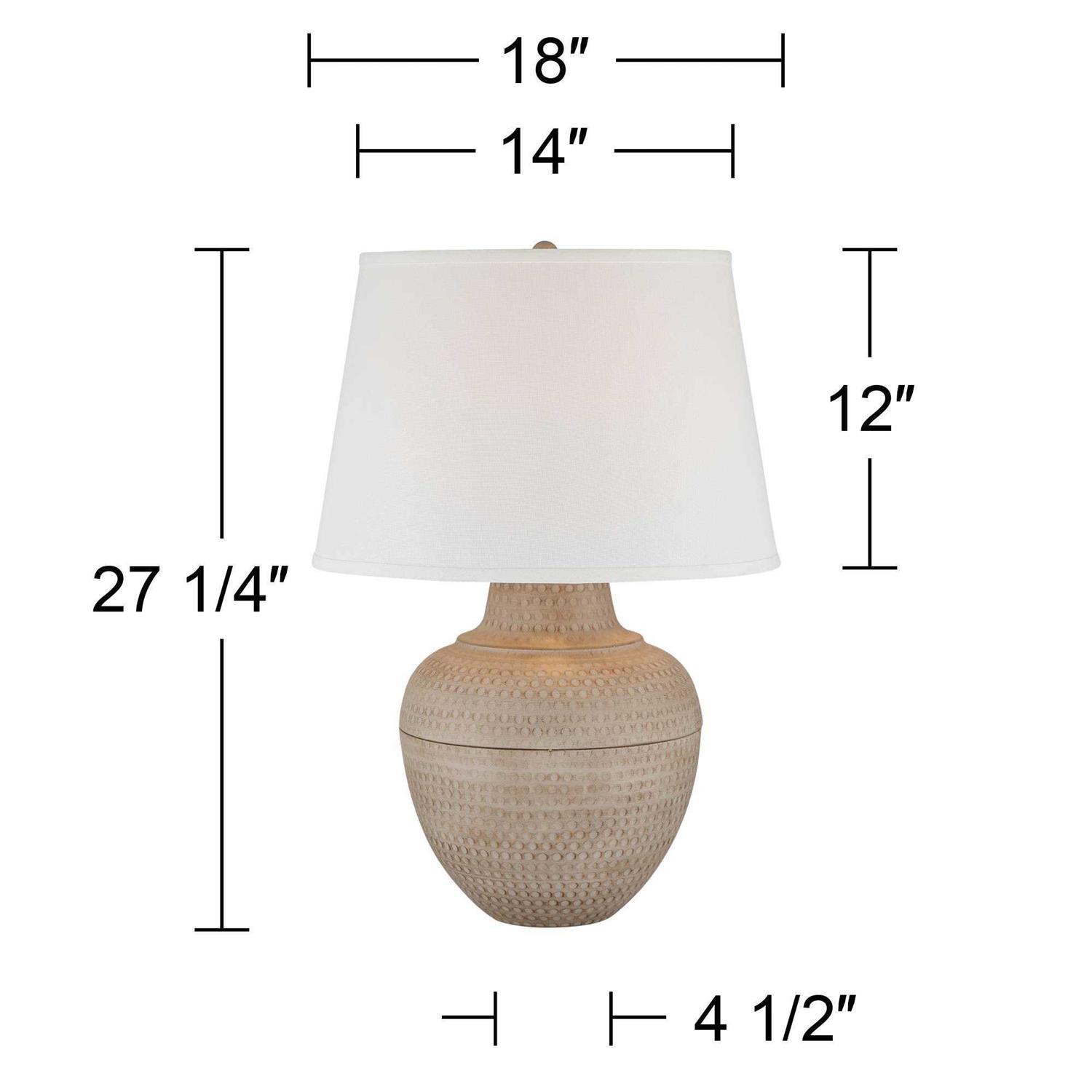 Barnes and Ivy Brighton 27 1/4 Tall Hammered Pot Farmhouse Rustic Modern Coastal Table Lamps Set of 2 739T7