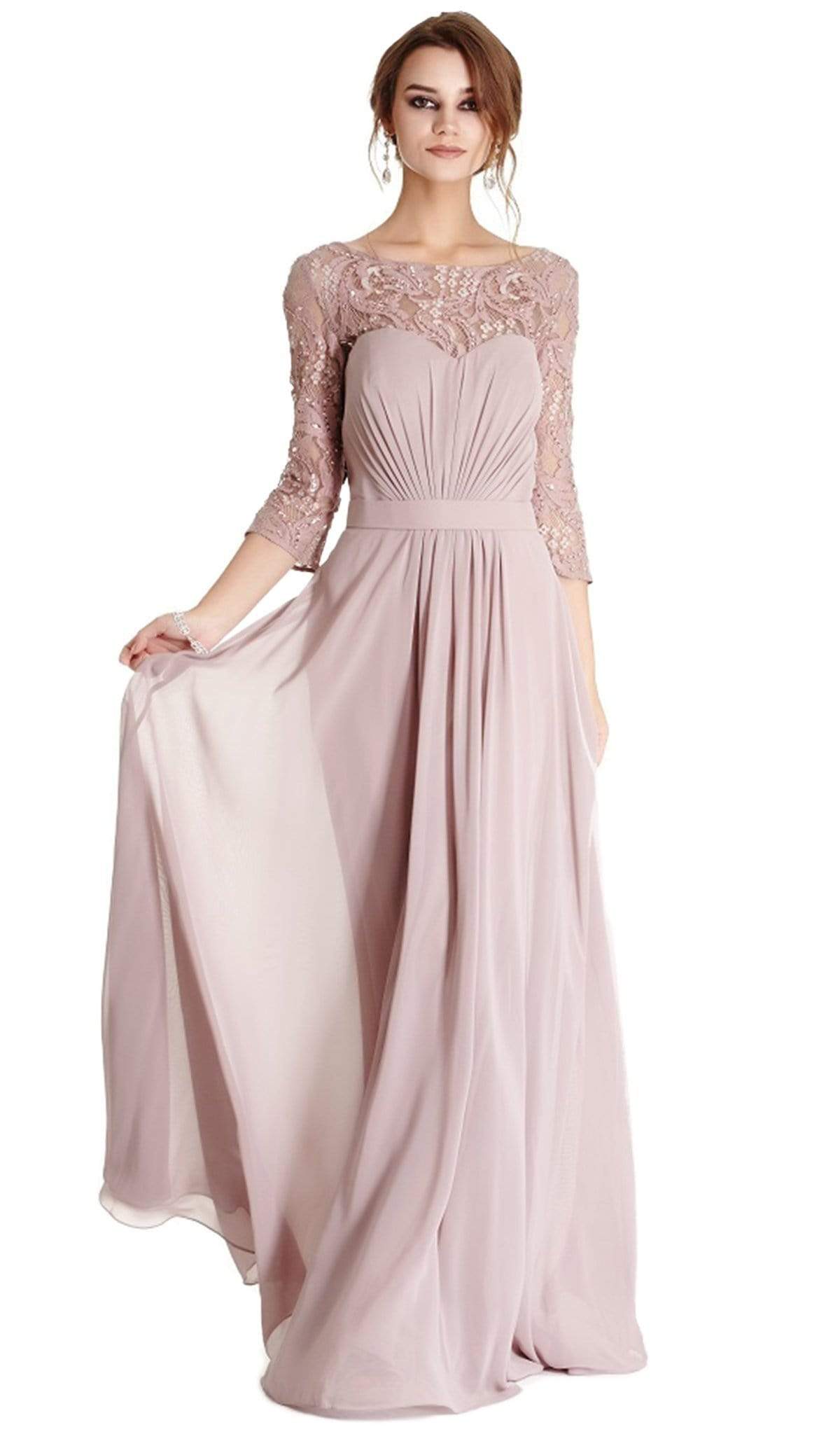 Embellished Lace Mother of Bride A-line Dress