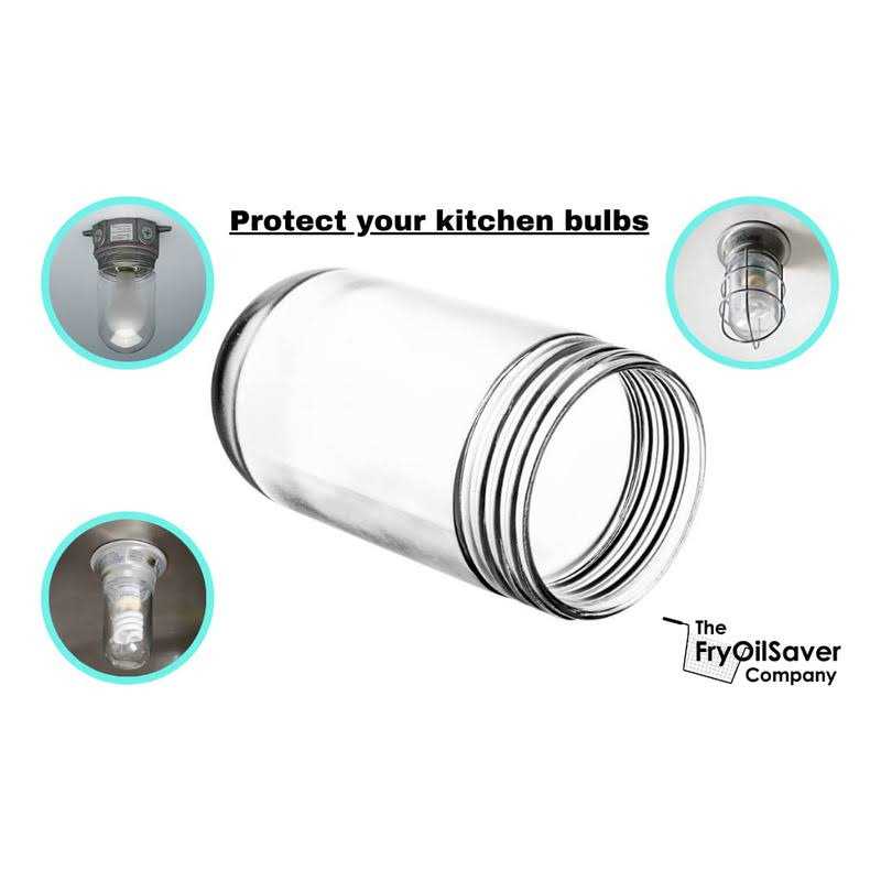 THE FRYOILSAVER COMPANY Glass Light Cover Safety Globe Guard for Kitchen Hood Light Bulb Cover