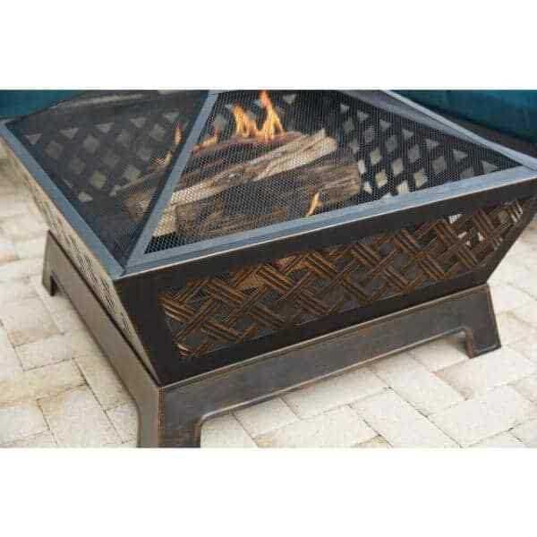 Hampton Bay Tipton 34 in. Steel Deep Bowl Fire Pit in Oil