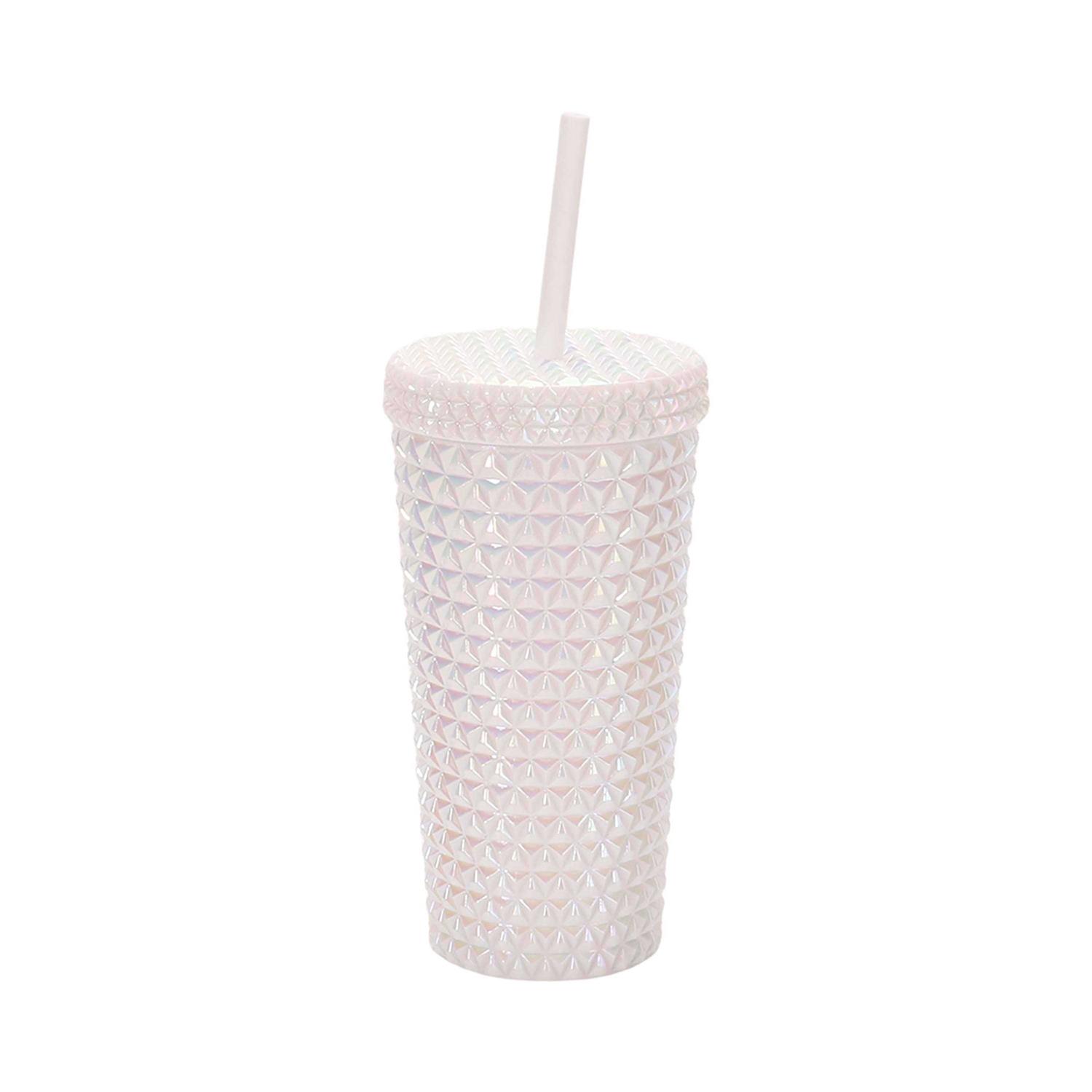 Your Zone Acrylic Iridescent Textured Tumbler with Straw