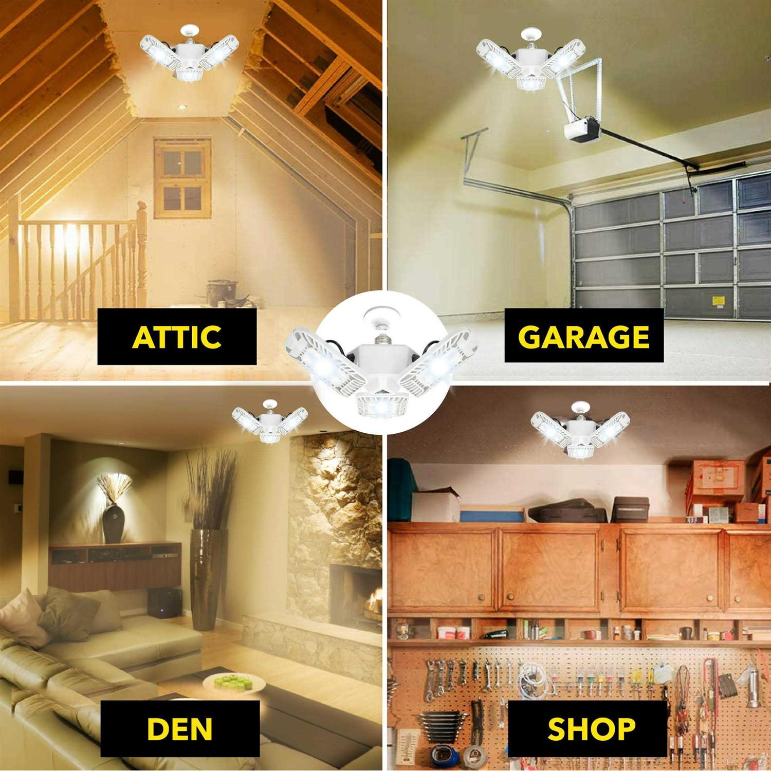 Bell & Howell TriBurst 10.5 in. 2000 Lumens Ceiling Light with 3 Adjustable Heads 8532