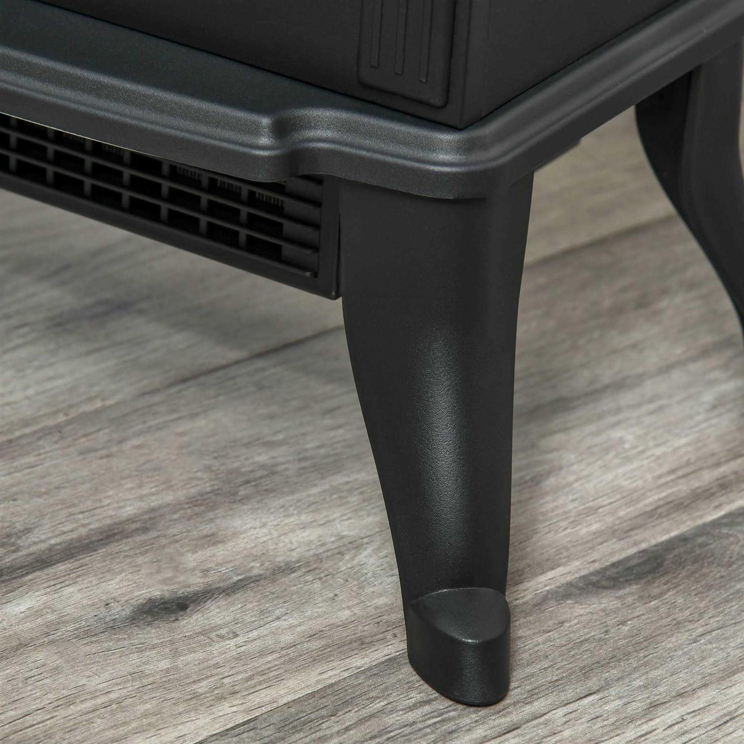 Homcom Freestanding Electric Fireplace Stove Space Heater with Realistic Flame Effect Adjustable Temperature and Overheat