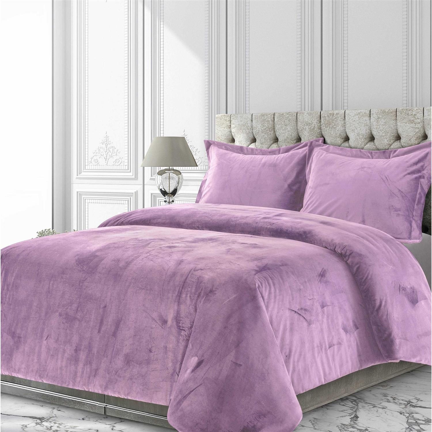 Tribeca Living Venice Velvet Oversized Solid Duvet Set