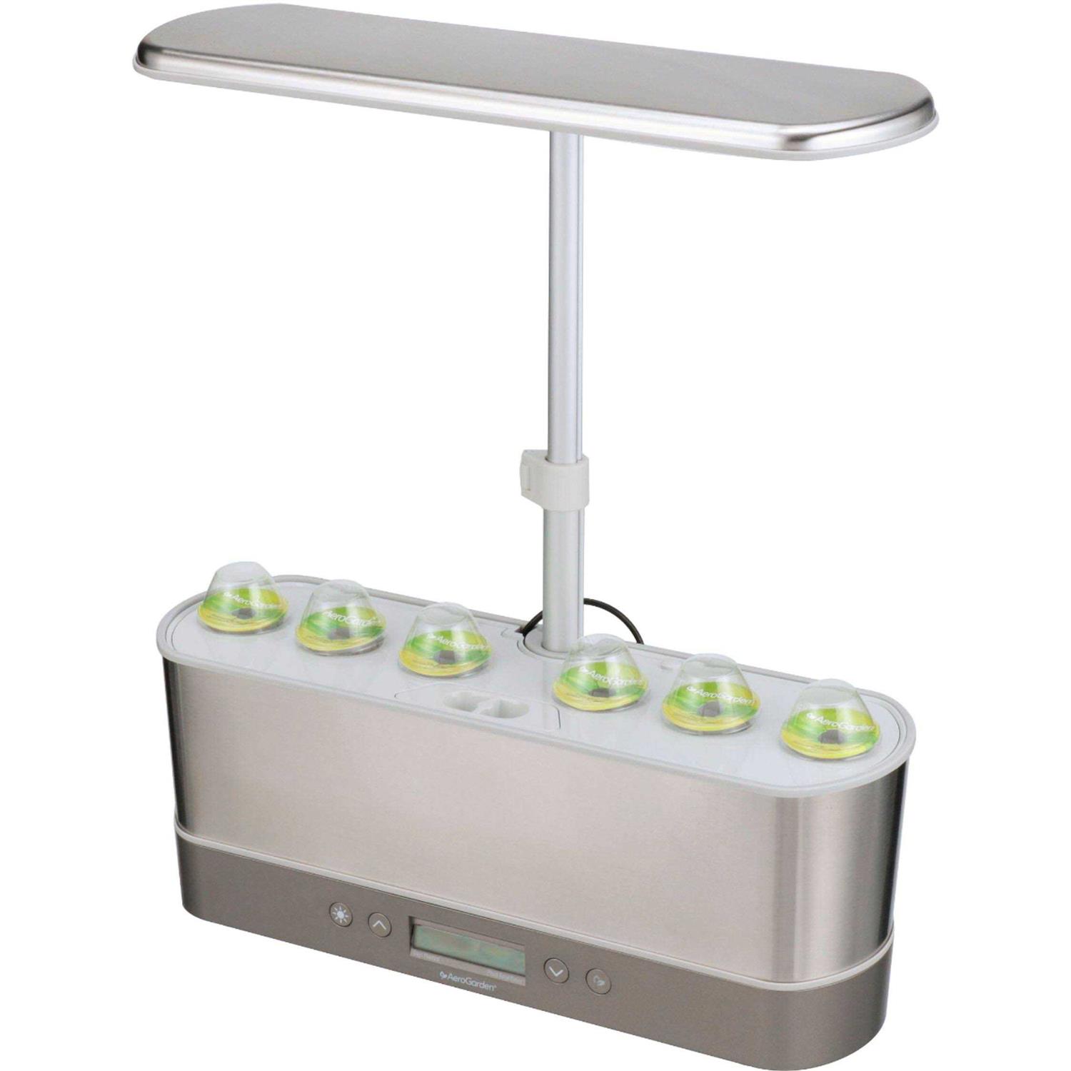 AeroGarden Stainless Harvest Elite Slim Heirloom Salad