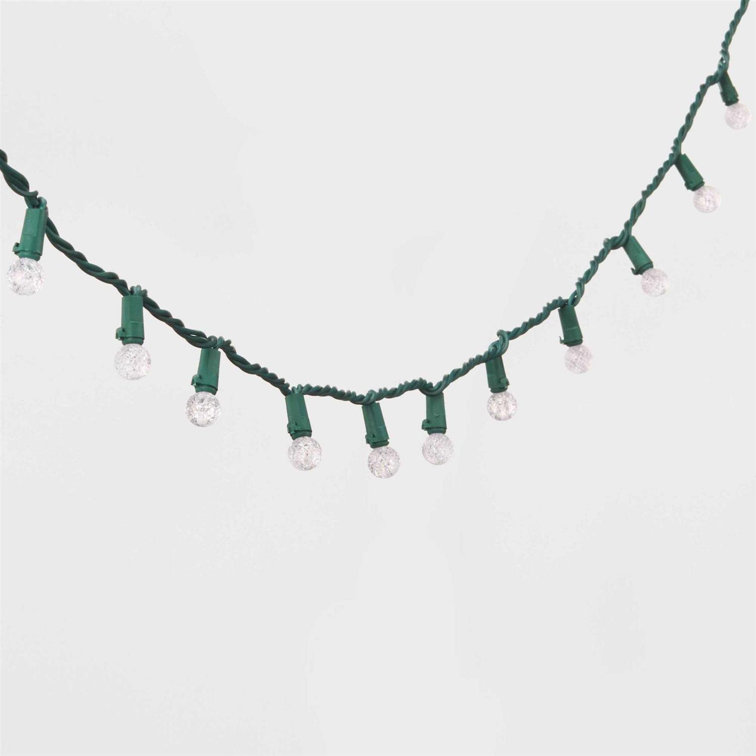 Wondershop 60ct LED Faceted Sphere Christmas String Lights Warm White with Green Wire