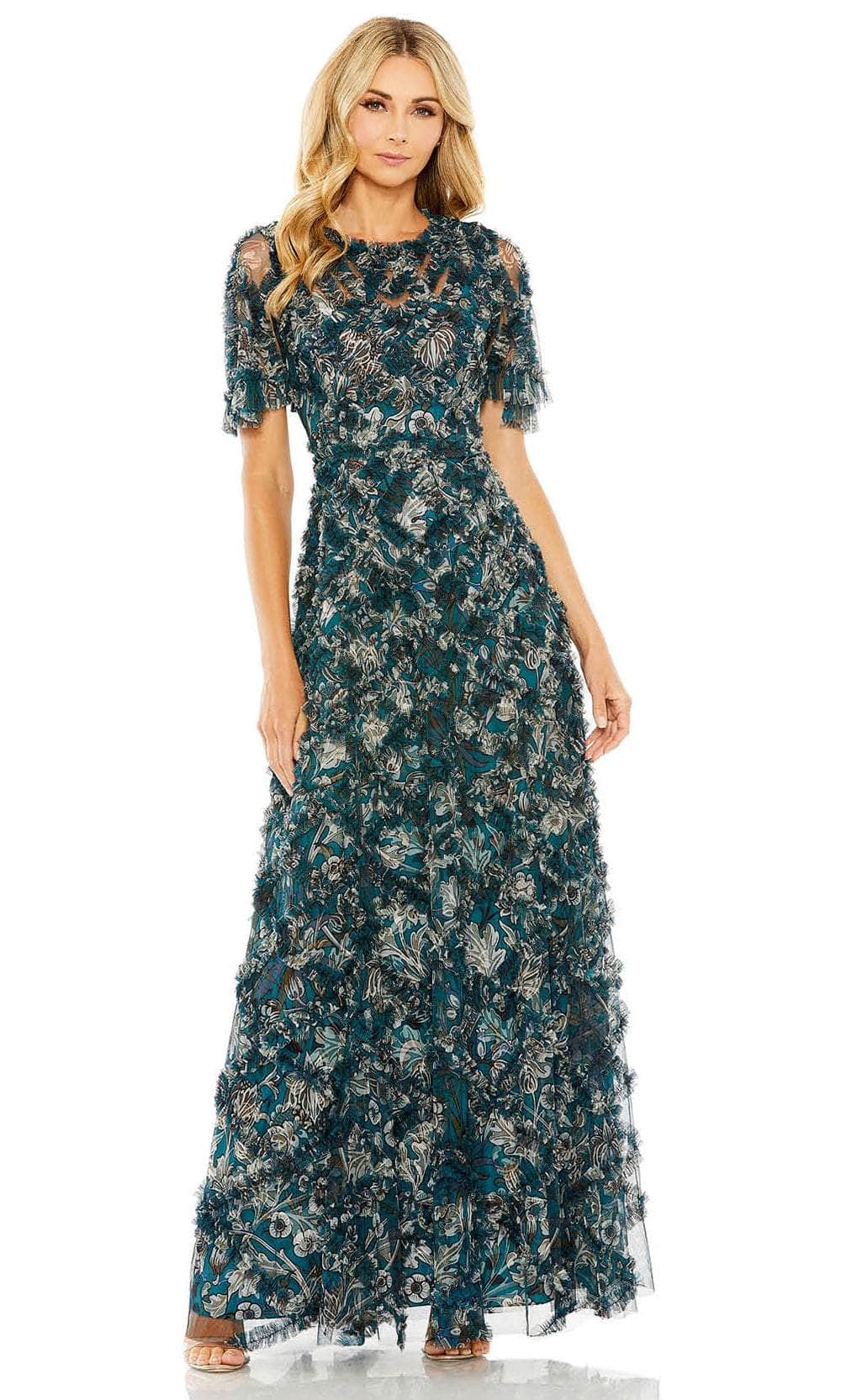 Ruffle Detail Evening Dress