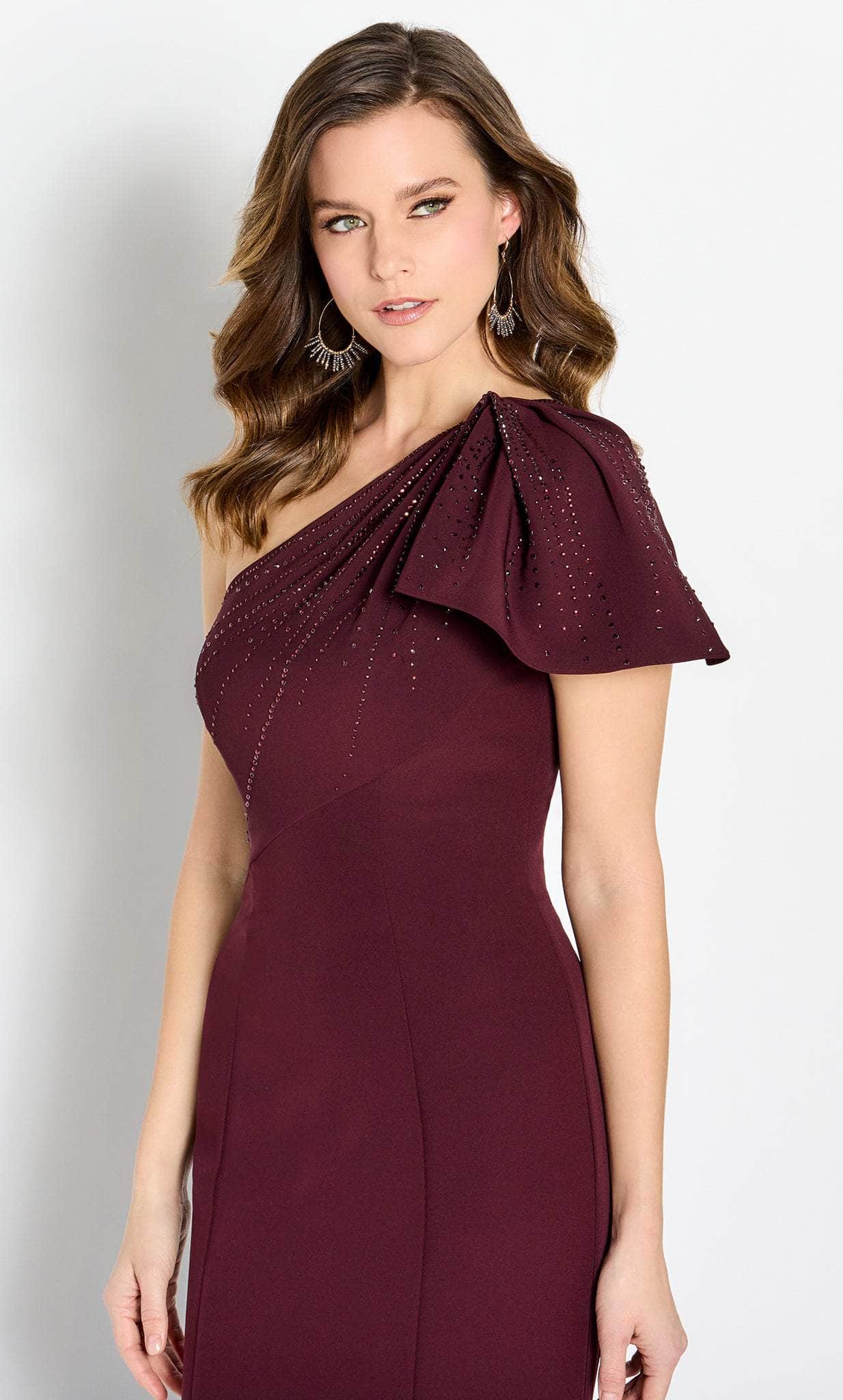 Draped Asymmetric Evening Gown