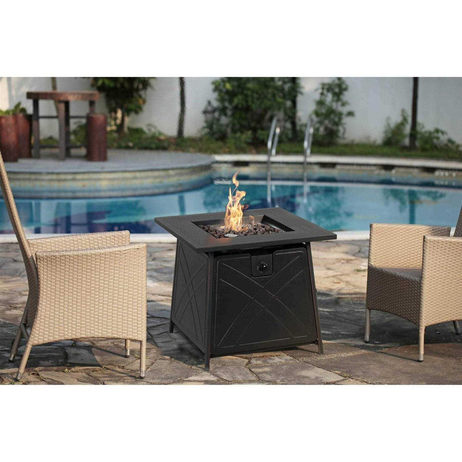 Living Accents 28 in. Propane Square Fire Pit 4002461