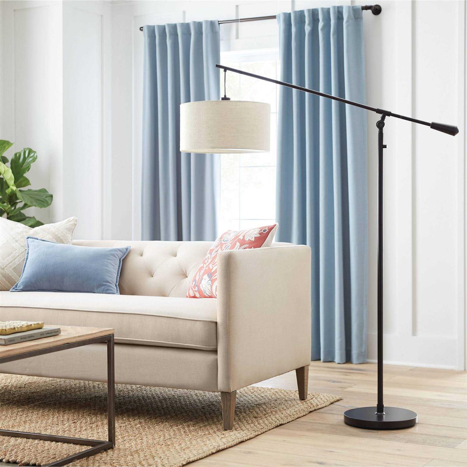 Threshold Cantilever Drop Pendant Swing Arm Floor Lamp Brown