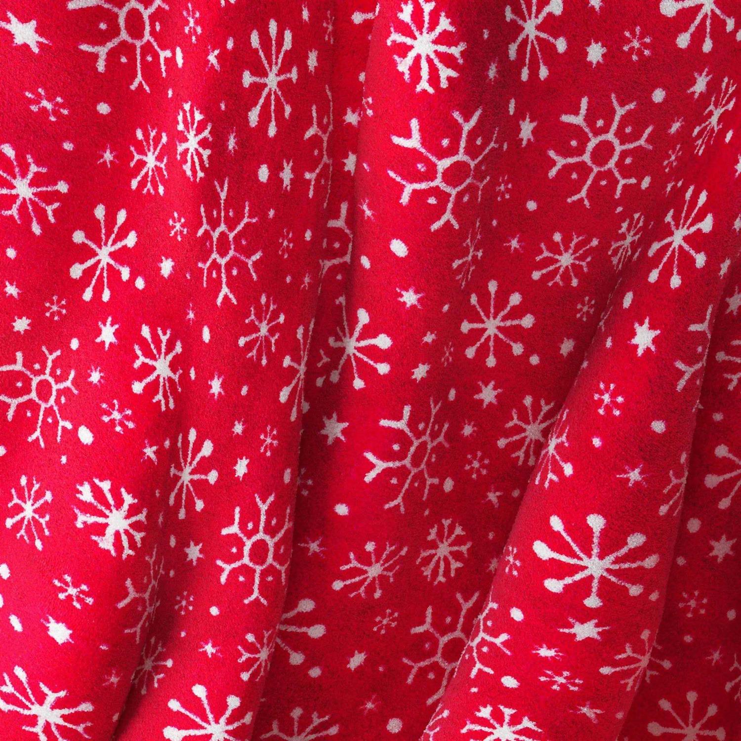 Wondershop Snowflake Plush Christmas Throw Blanket Red/White