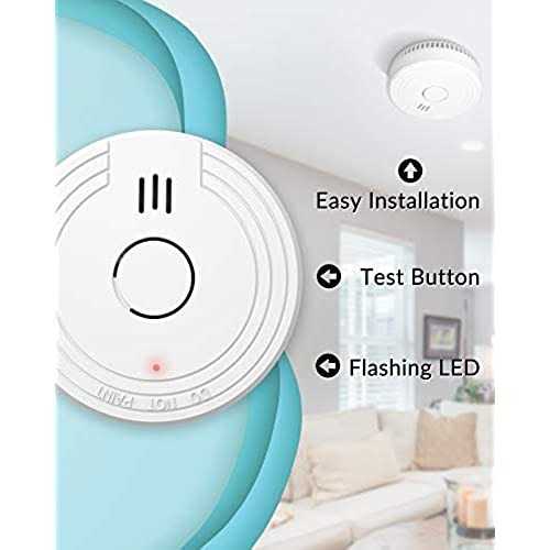 Ecoey Smoke Detector, Smoke Alarm with Advanced Photoelectric Technology, Fire Alarm Smoke Detector with Test Button and Low Battery Reminder