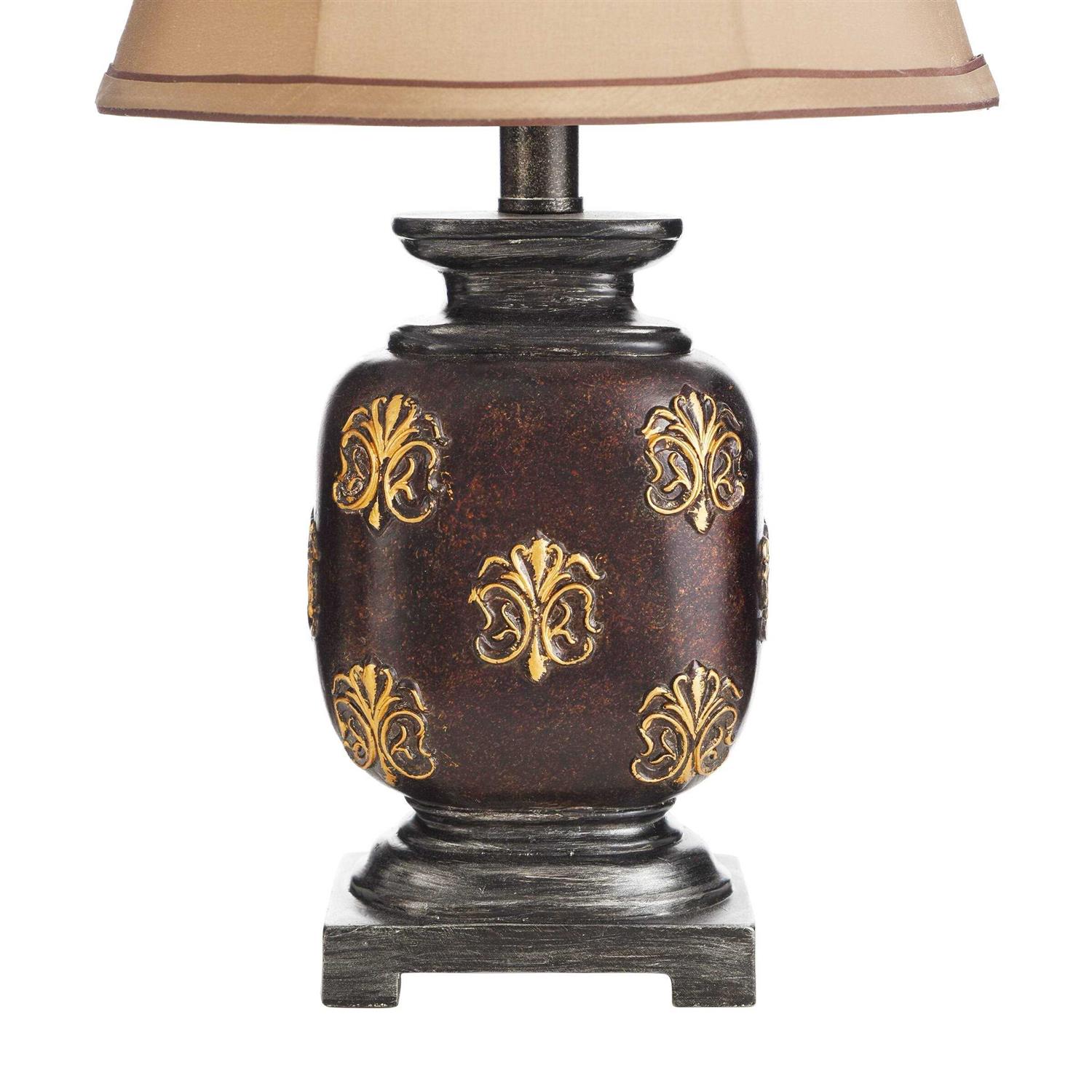 StyleCraft Maximus Mini Accent Table Lamp with Fleur De Lis Pendant
