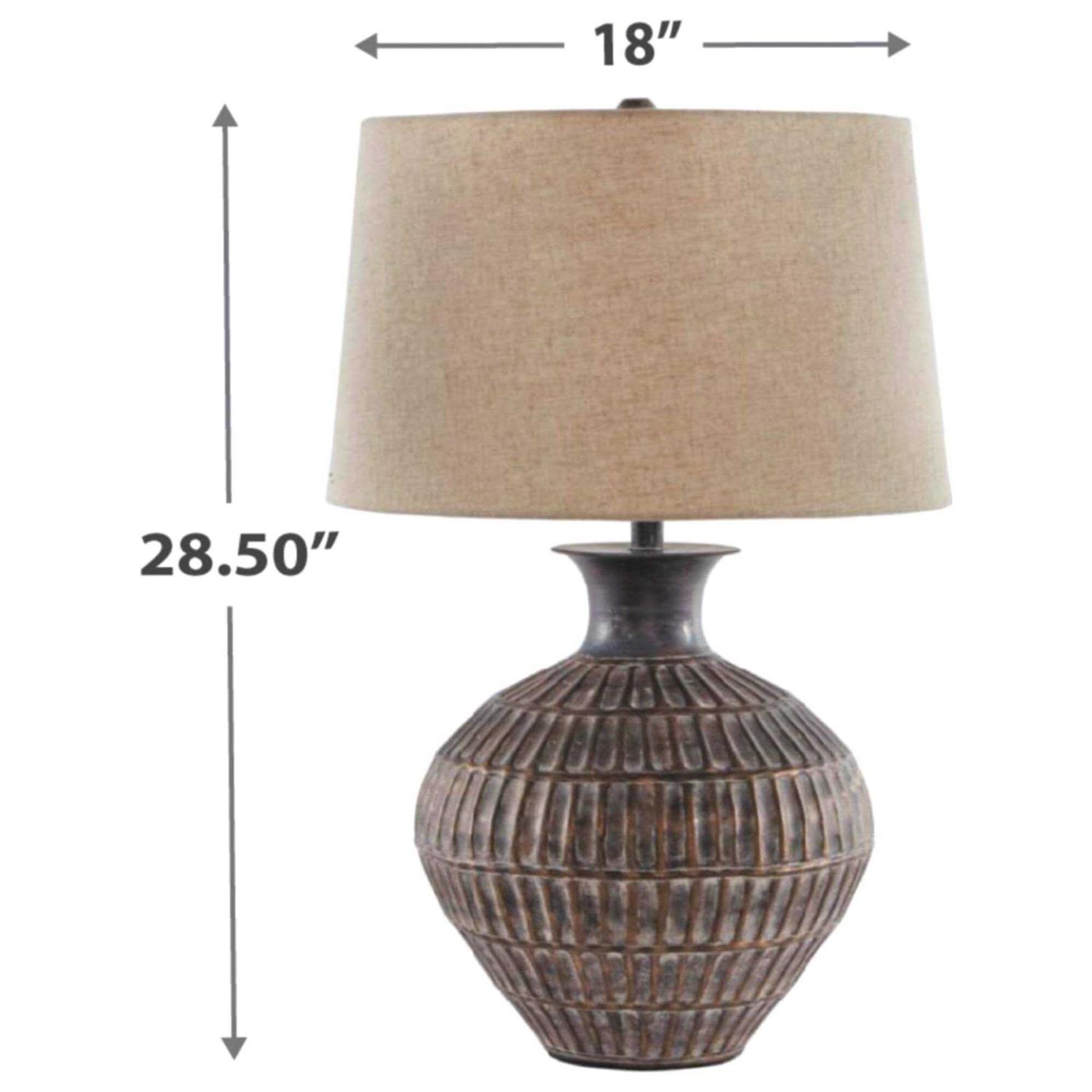 Ashley Magan Antique Bronze Metal Table Lamp