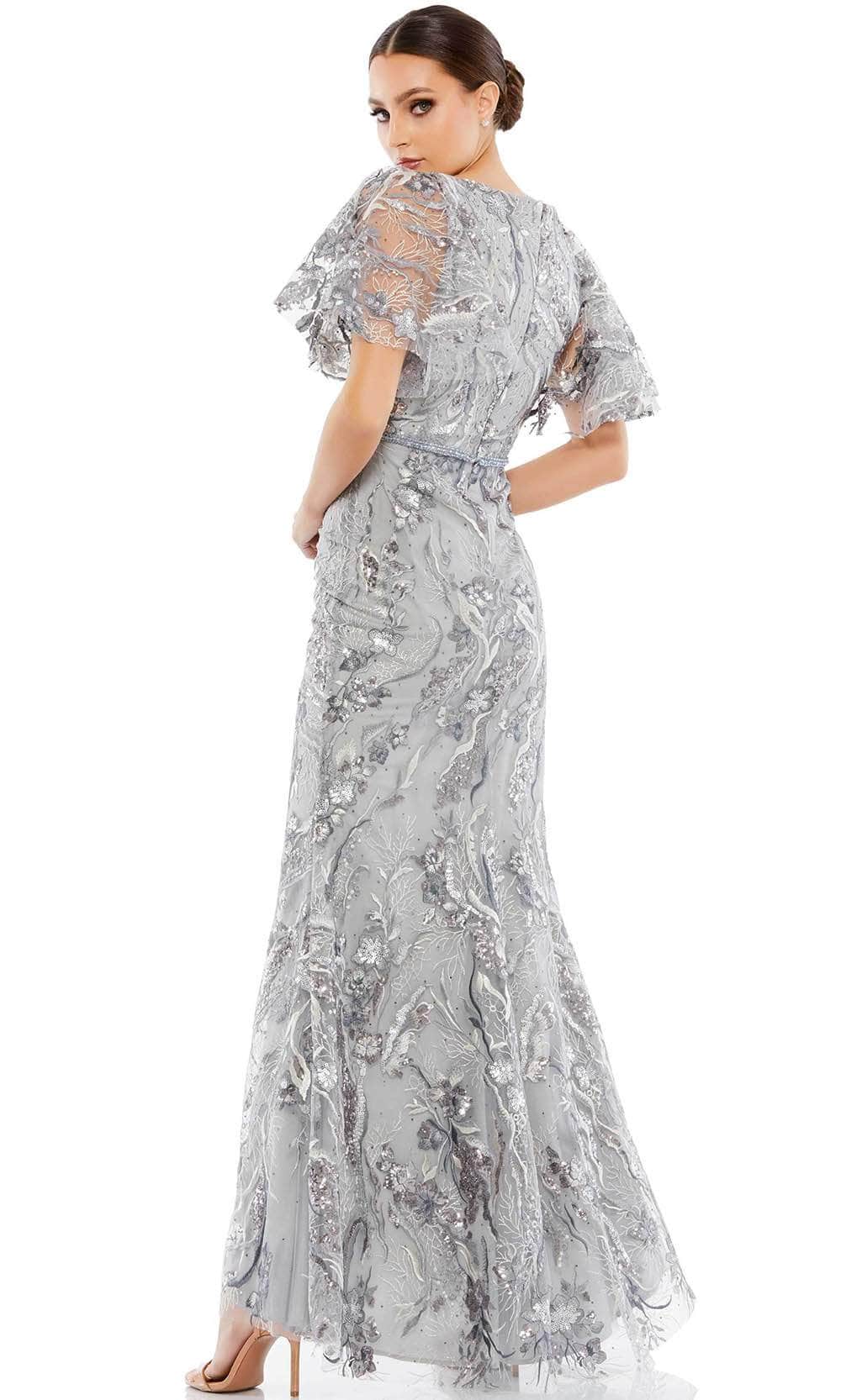 Embellished Short Bell Sleeve Long Dress