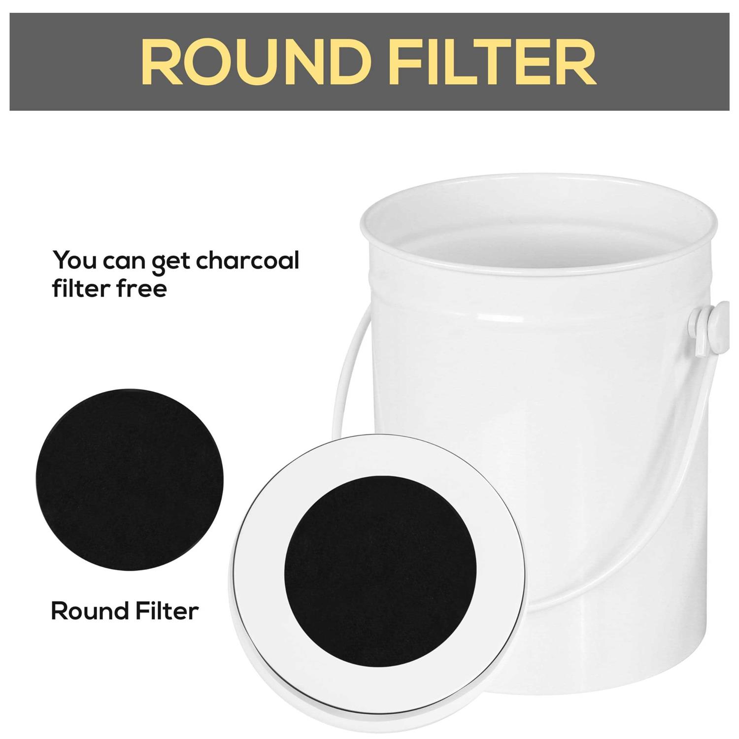 Utopia Kitchen Compost Bin for Kitchen Countertop 1.3 Gallon Compost Bucket for Kitchen with Lid