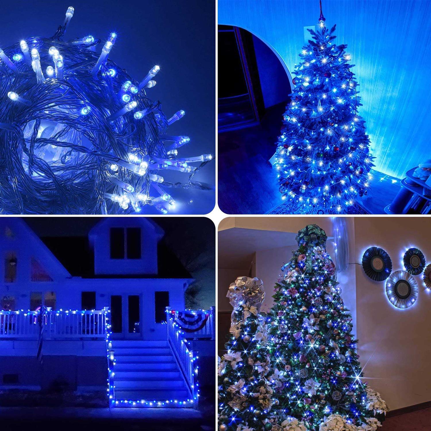 weillsnow 66FT 200 Led Christmas Lights Connectable Plug in 8 Twinkle Modes Outdoor Indoor Lights for Christmas Tree Party Wedding Garden