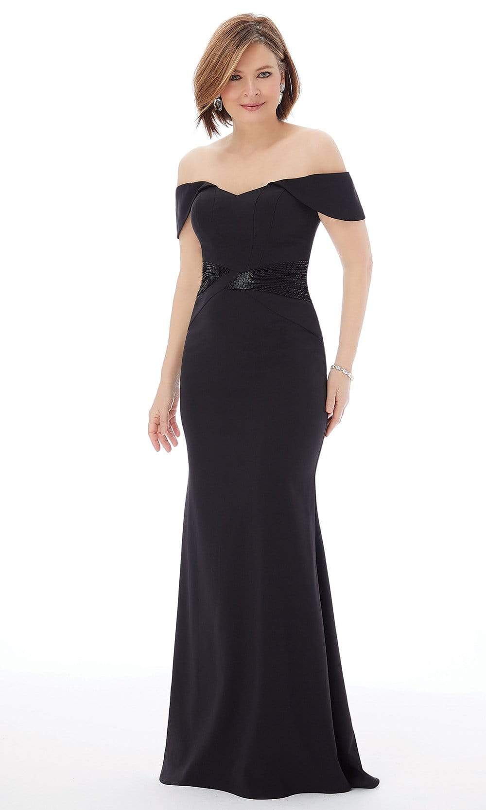 72215 Beaded Waist Off Shoulder Mermaid Gown