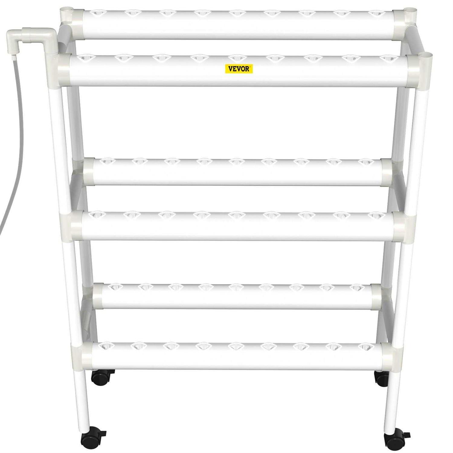 VEVOR Hydroponics Growing System 54 Sites 6 Food-Grade PVC-U Pipes SPZWSZ354110VU5DIV1