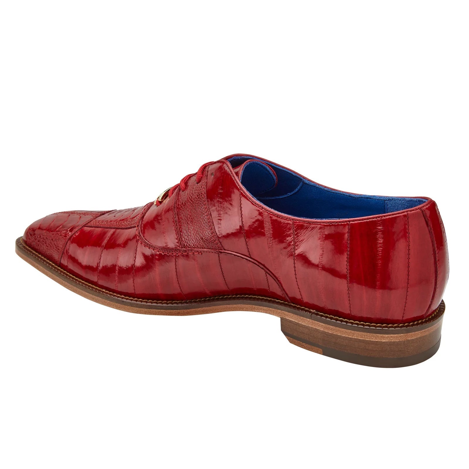 Men’s Belvedere Mare Ostrich Leg & Eel Skin Dress Shoe in Red