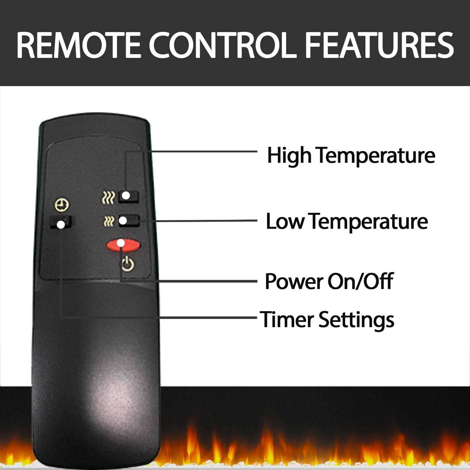 Hanover Fireside Freestanding 5116 BTU Electric Fireplace Heater Insert with Remote Control and Timer