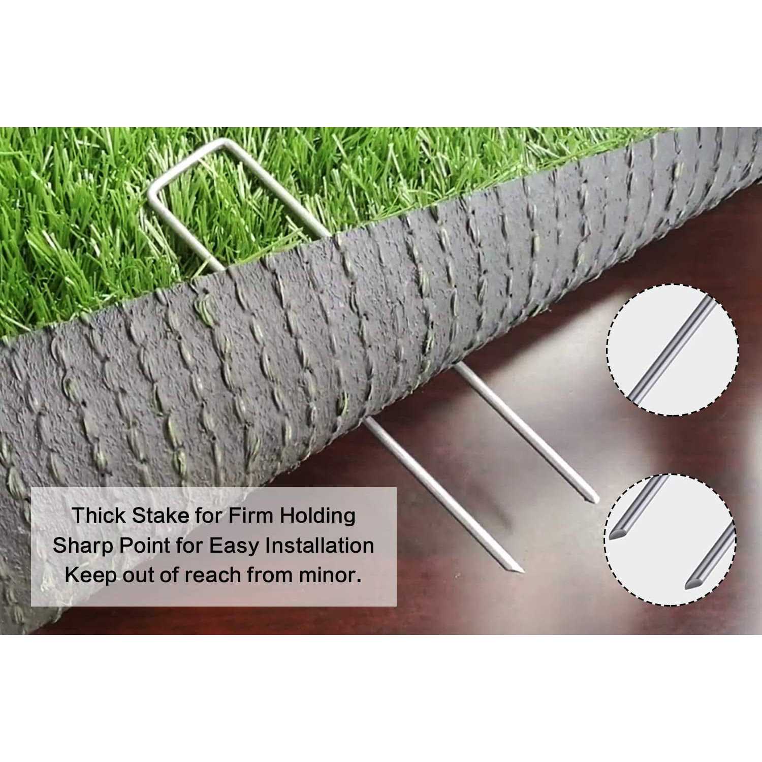 100 Pack 6&” 11 Gauge Heavy Duty U-Shaped Securing Stakes Pins Garden Stakes Pins-Sod Fence Staples for Anchoring Weed Barrier and Landscape Fabric