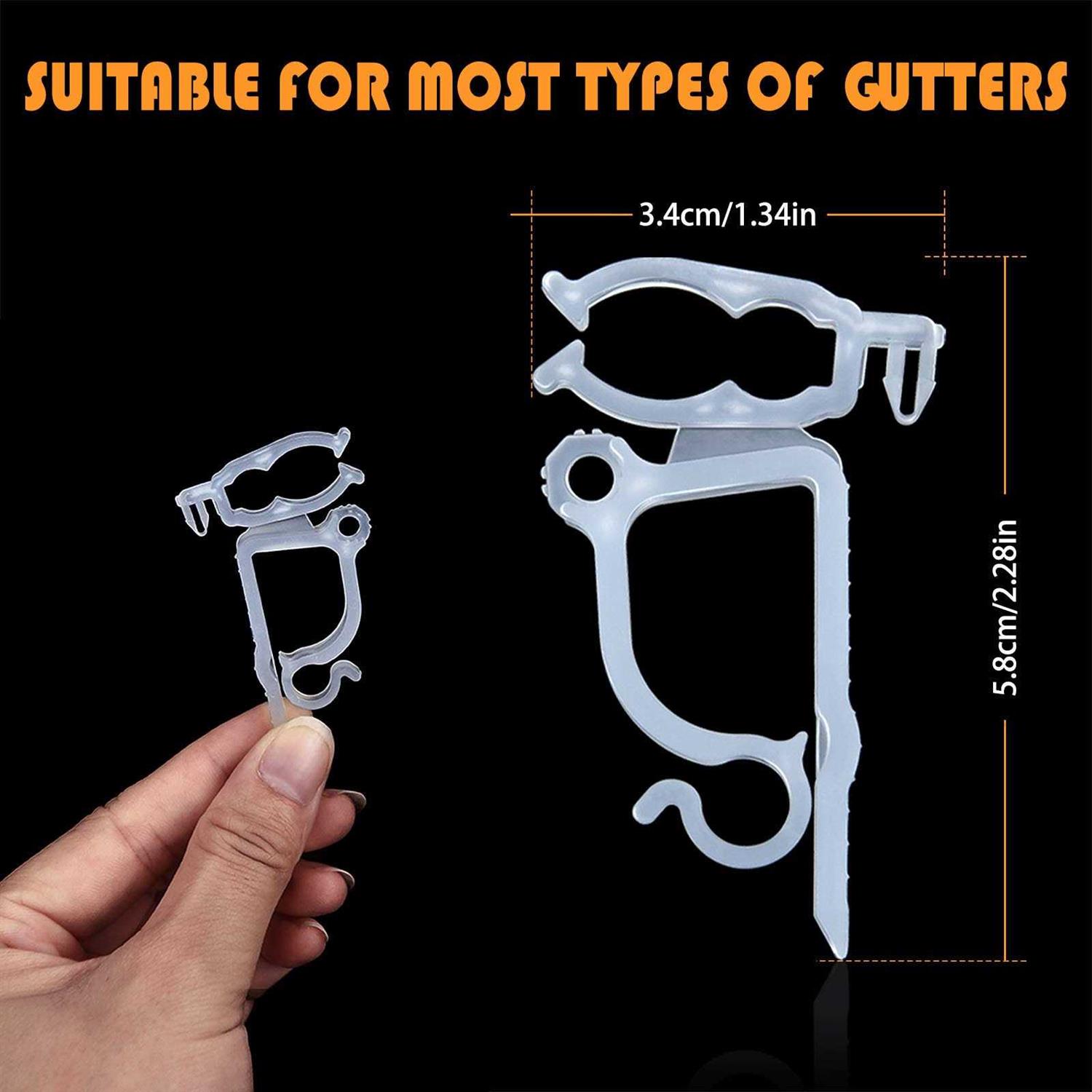 Tite 100 Pcs Mini Plastic Gutter Hanging Hooks Outdoor Christmas Lights Hooks Clips for Christmas Party Birthday Wedding Decoration