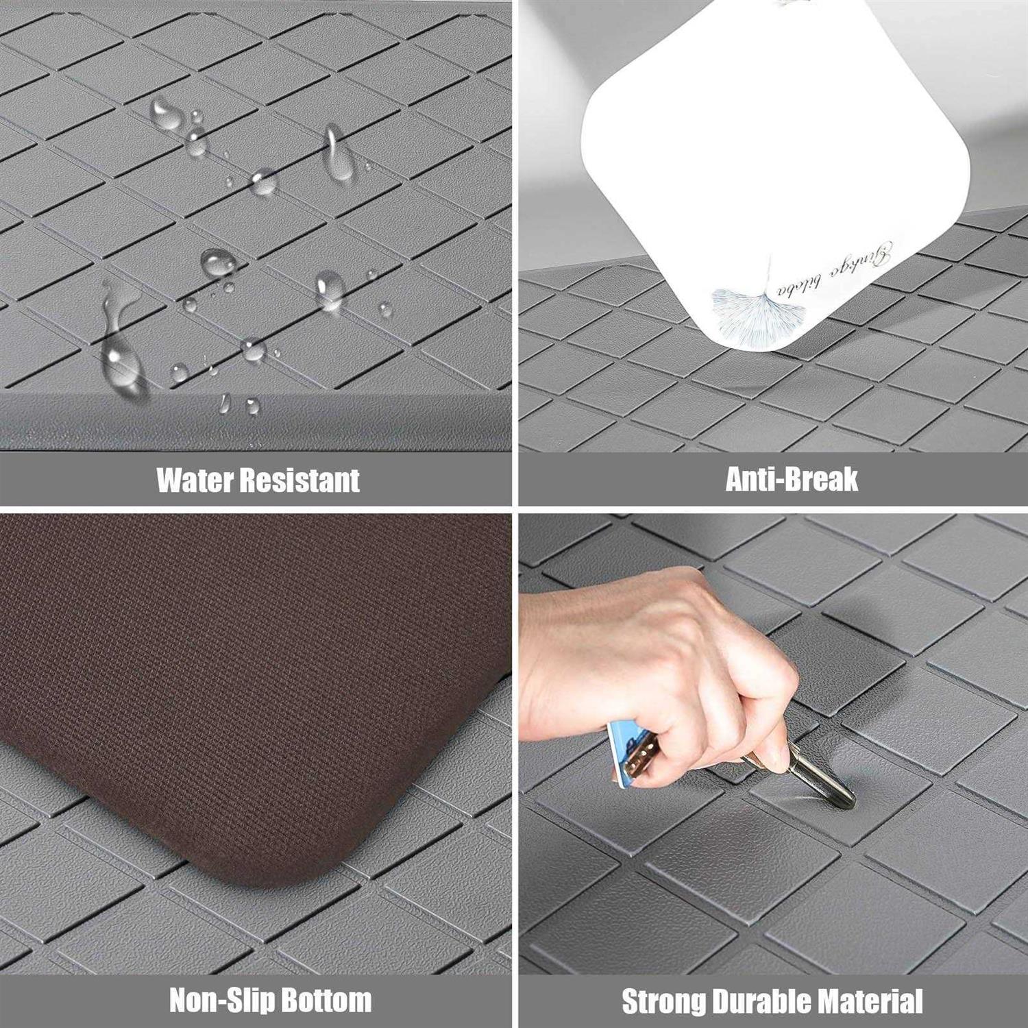 WEZVIX Non-Skid Kitchen Rugs and Mats Anti Fatigue Kitchen Mat 2 PCS