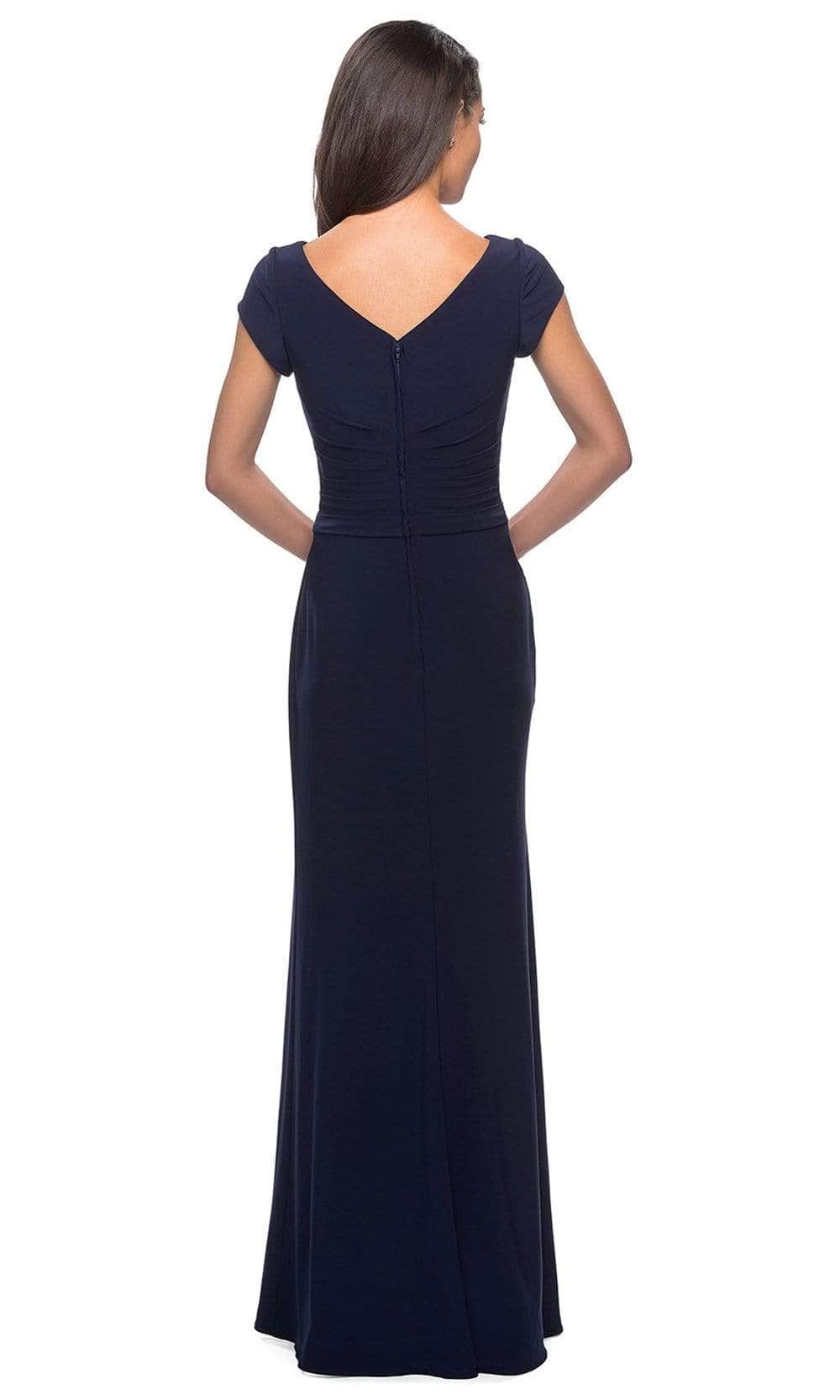 Cap Sleeve Cross Draped Jersey Dress 28026SC