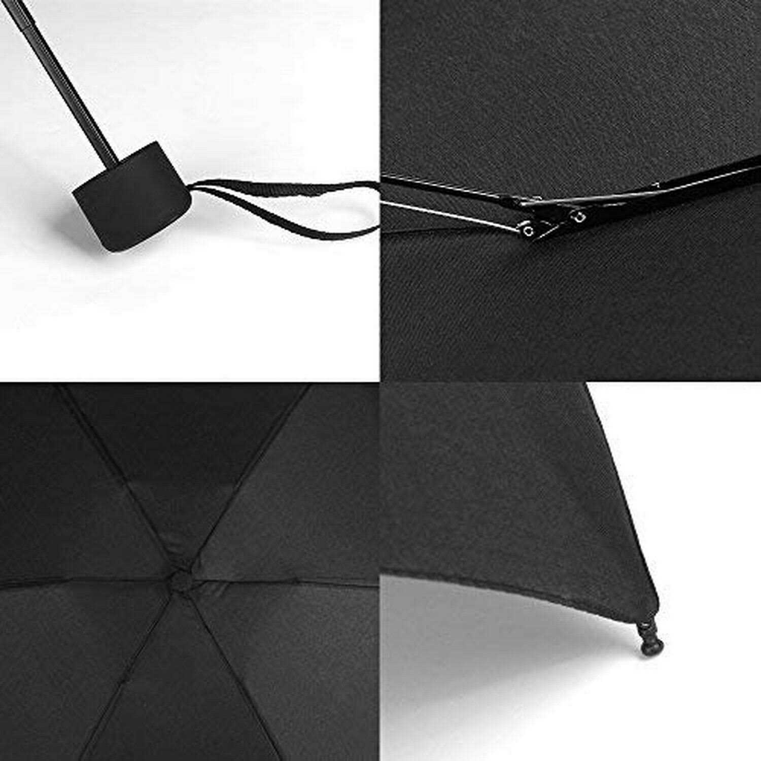 Gaoyaing Compact Travel Umbrella with Case Sun&Rain Lightweight Small And Compact Suit for Pocket Black34 Inches
