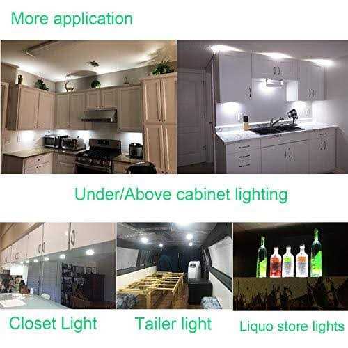 Aiboo Linkable Under Cabinet LED Lighting 12V Dimmable Puck Lights with Wireless RF Remote Control