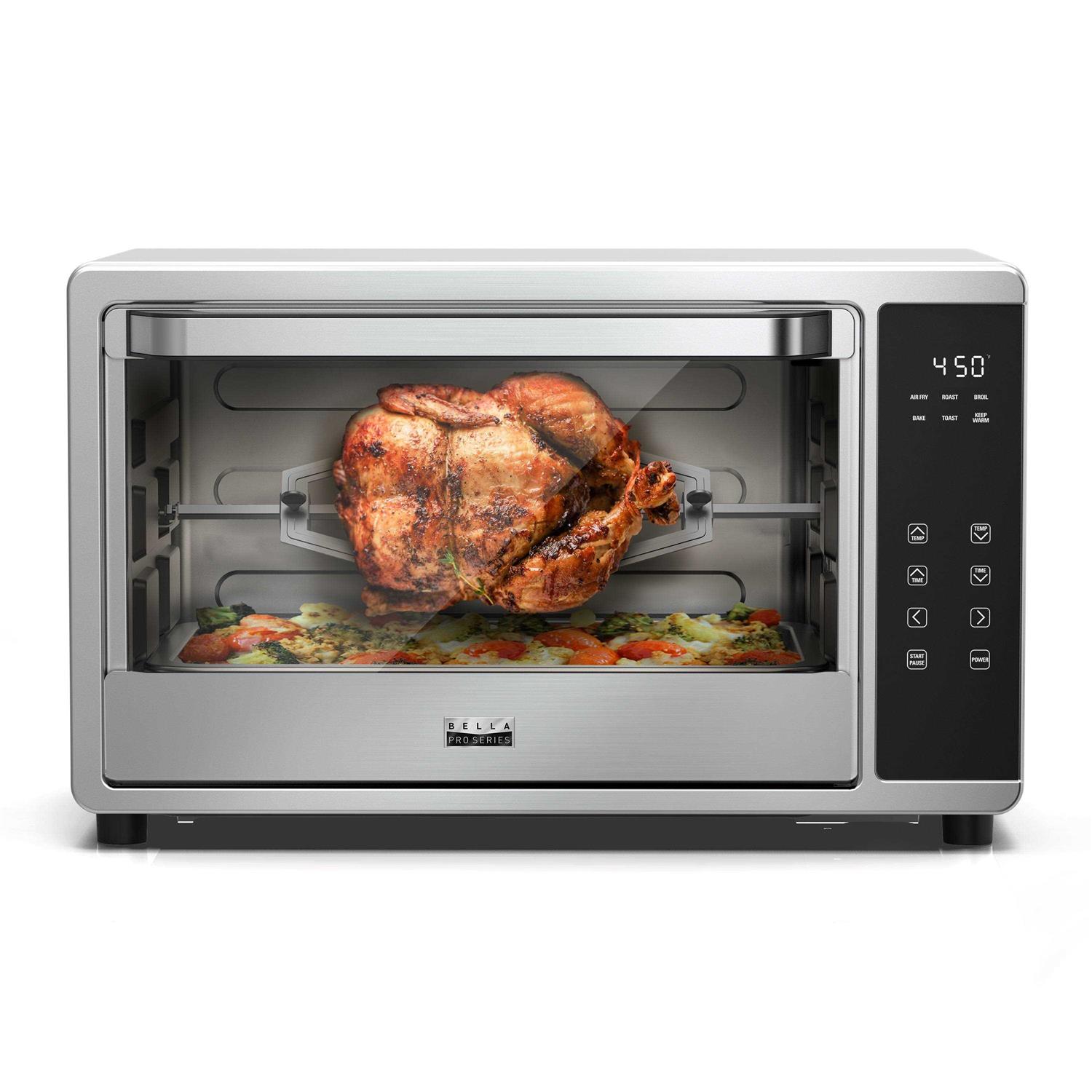 Bella Pro Series 6-Slice Air Fryer Toaster Oven with Rotisserie