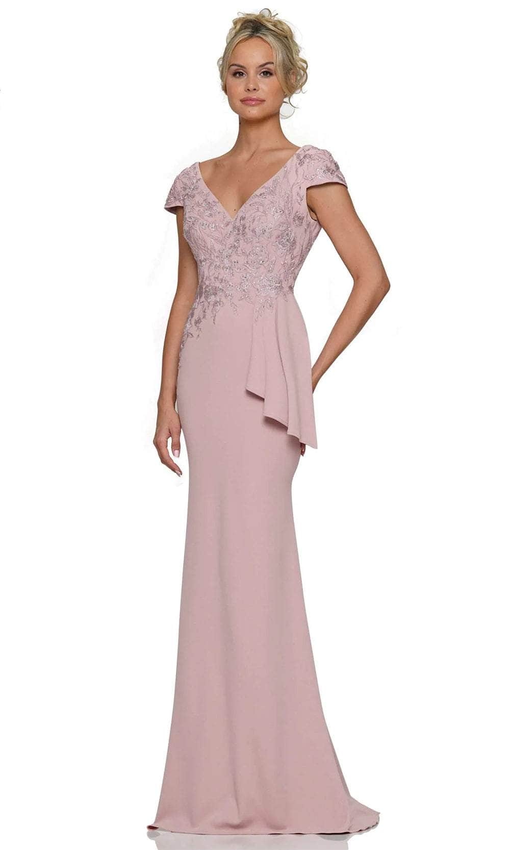 Embroidered Bodice Evening Gown