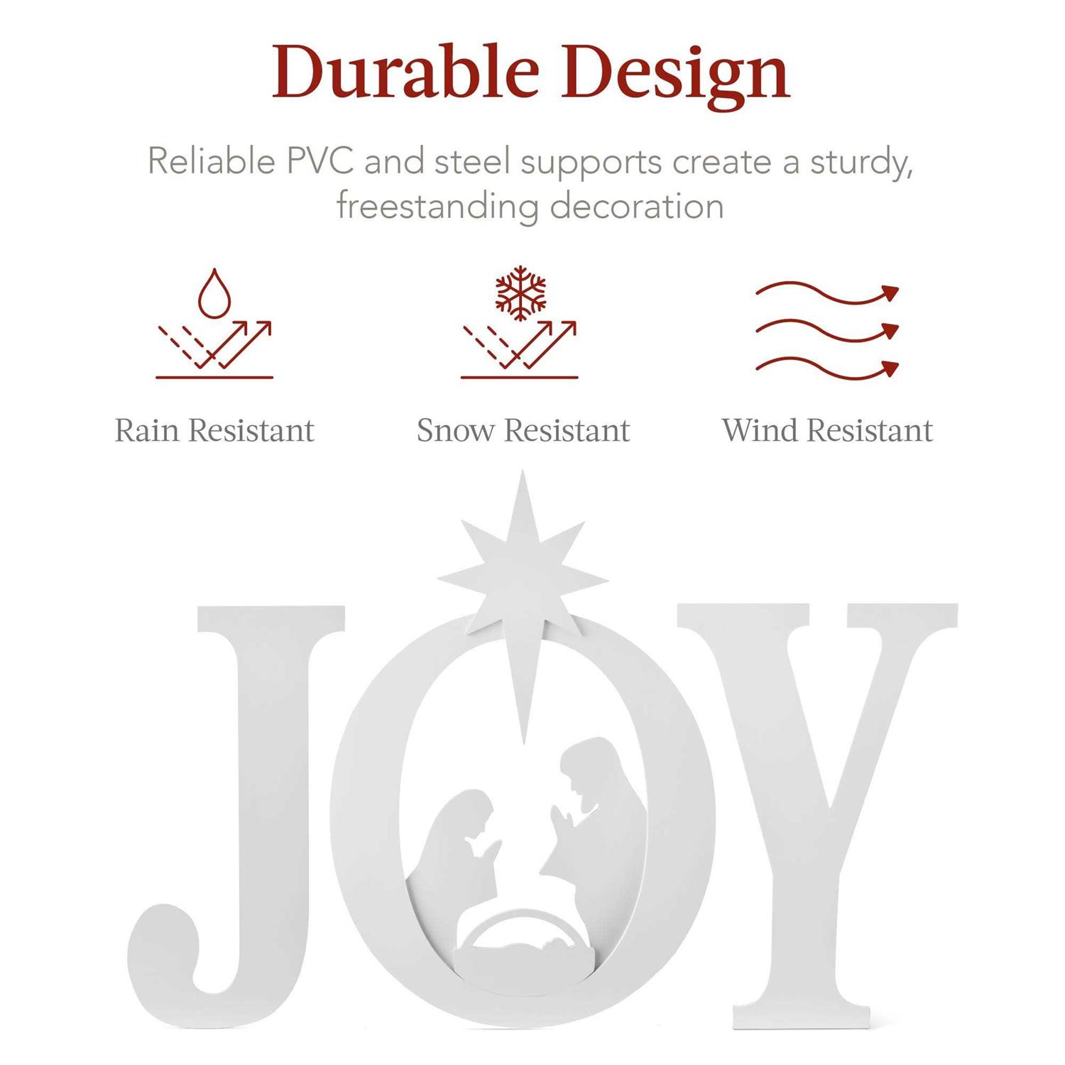 Best Choice Products 46in Outdoor JOY Christmas Nativity Decoration w/ Weather Resistant PVC