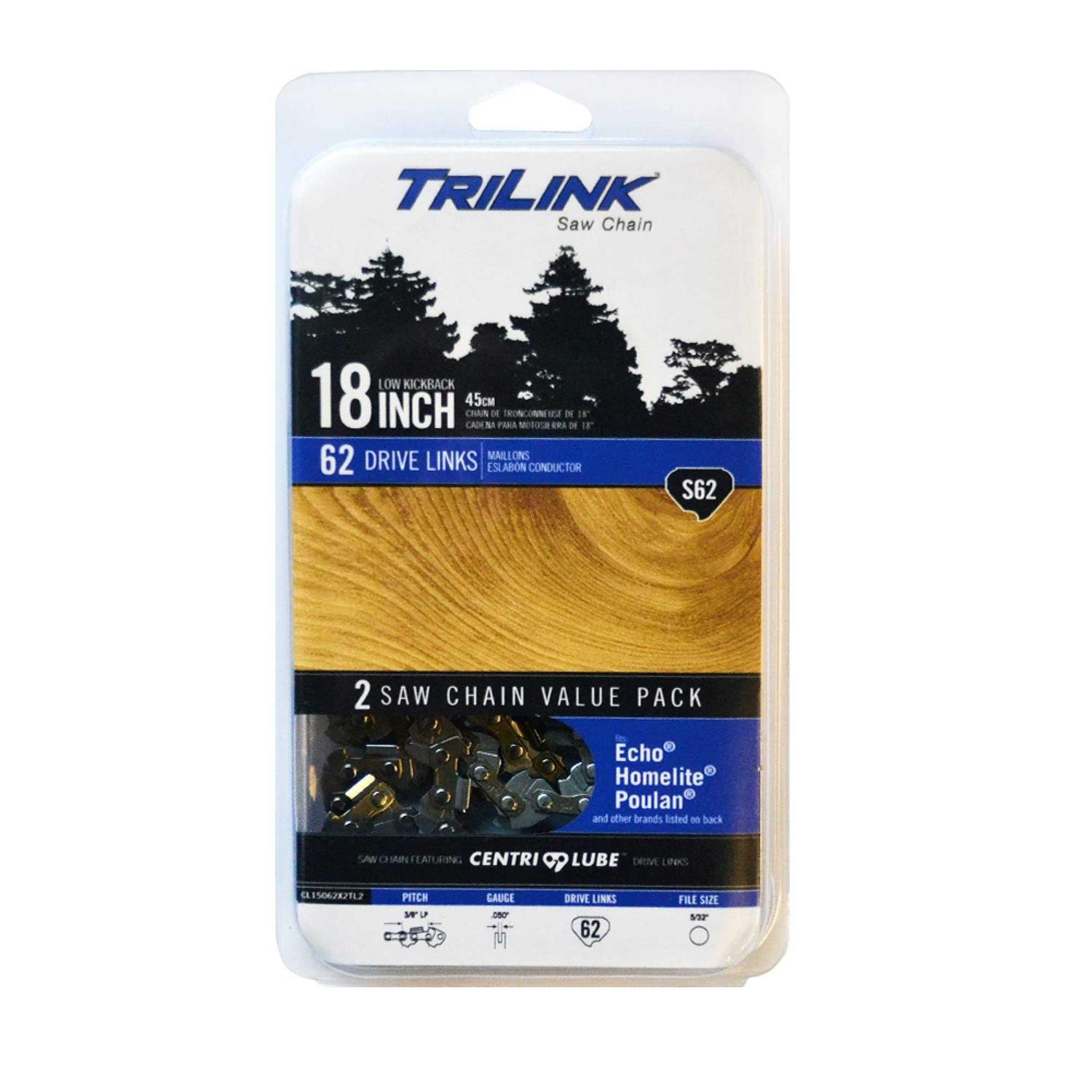 Trilink Saw Chain CL15062X2TL2 2pk 18 S62 Chain