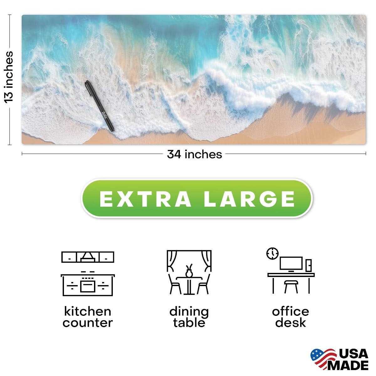 Large Dry-Erase Desk Mat Planner