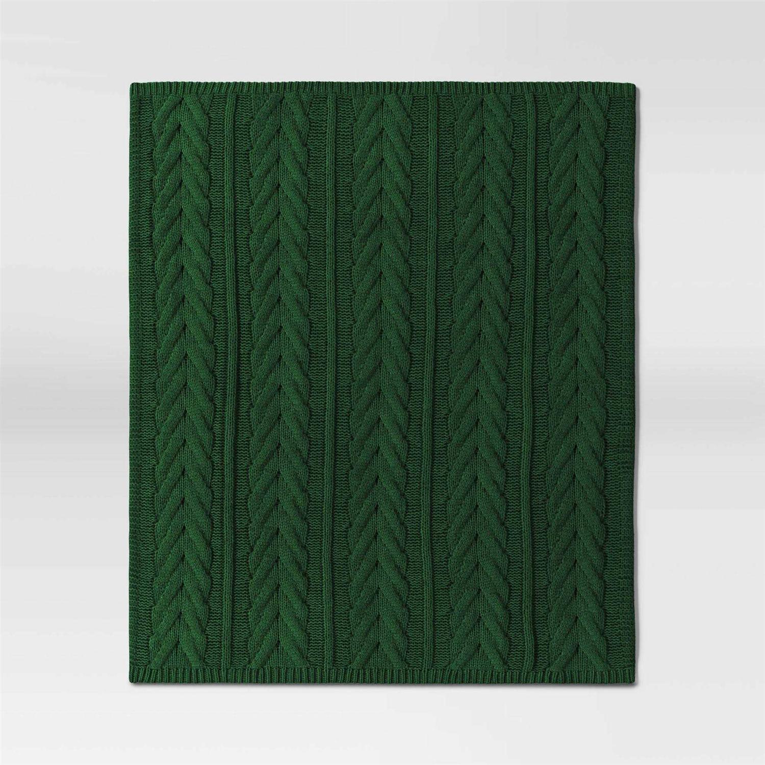 Threshold Wishbone Cable Knit Throw Blanket