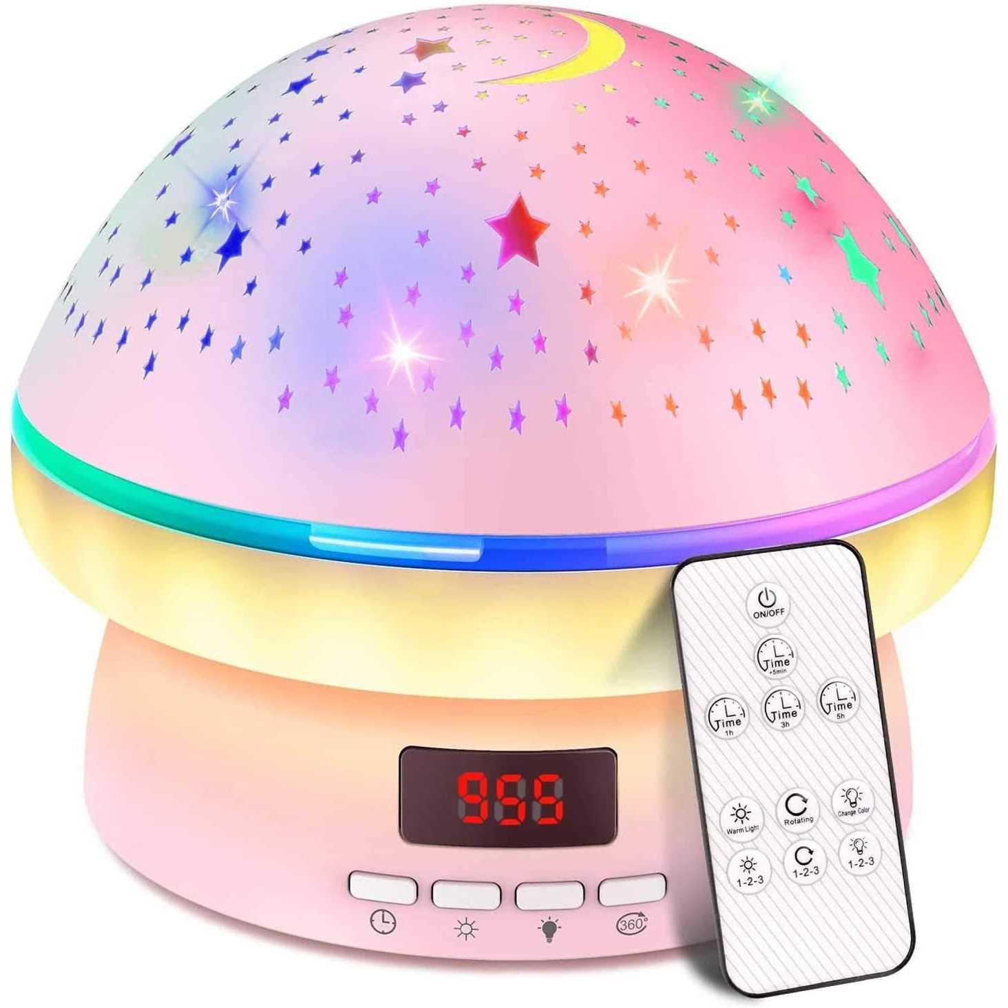 Toys for 3-8 Year Old Girls,Timer Rotation Star Projector Night Light Kids Twinkle Lights