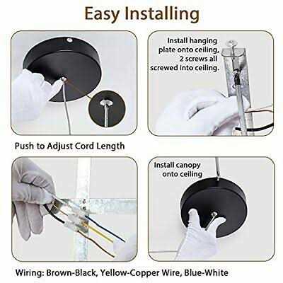 Viruhaka Dimmable LED Pendant Light Kitchen Island 15W Modern Dining Room Black Chandelier 1-Ring Pendant Lighting Bedroom Bedside 59in Cord