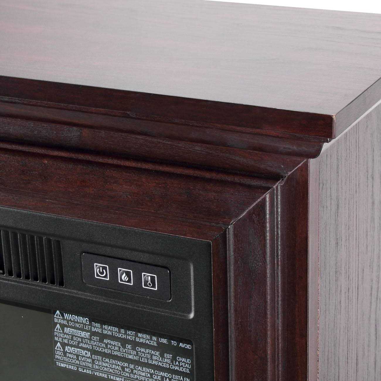 Della 1400w Deluxe Infrared Quartz Fireplace Heater Indoor Flame Wood Log Caster w/ Remote Control