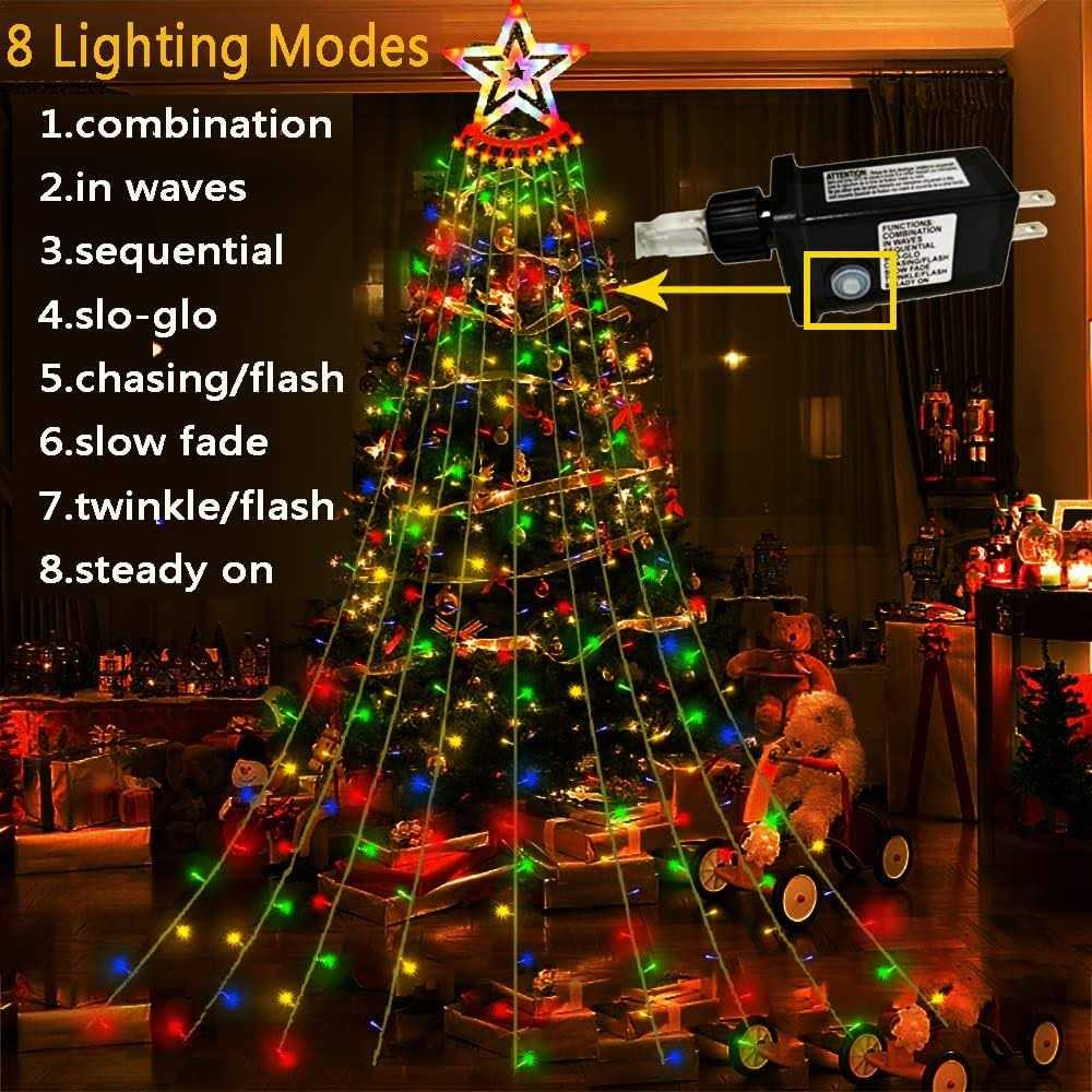 Aokudoni Christmas Lights Outdoor 12.6ft Waterfall Lights Christmas Decorations